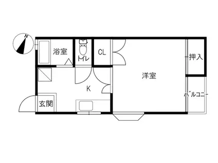 ハイムホンダ2(1K/2階)の間取り写真