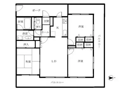 アルファステイツ宍道湖(3LDK/2階)の間取り写真