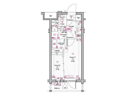 THE PREMIUM CUBE G 東中野(2K/2階)の間取り写真