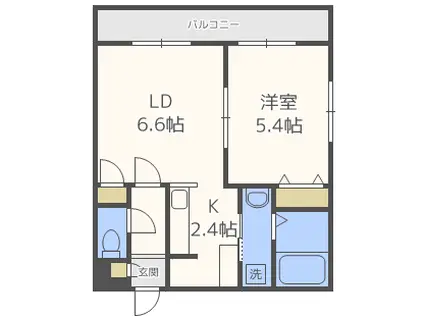 LAVERT平岸(1LDK/2階)の間取り写真