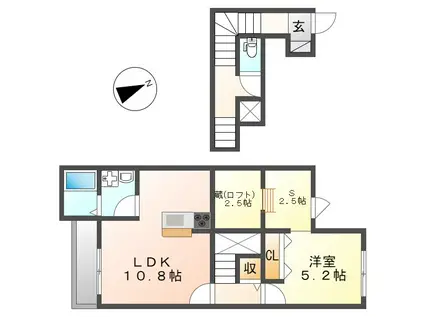 MONREVE(1SLDK/2階)の間取り写真