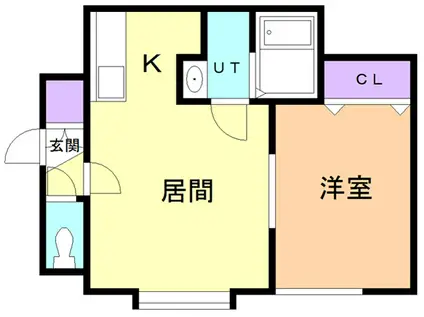 マリングレイス(1LDK/2階)の間取り写真