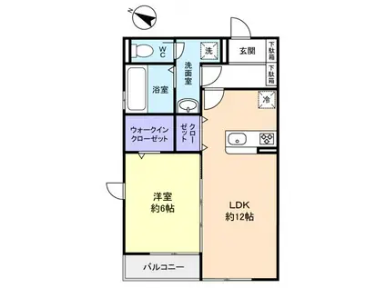 コミチノカーサ(1LDK/2階)の間取り写真