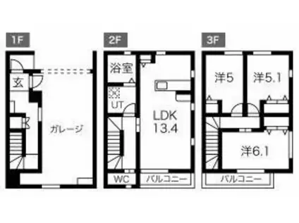 K′S GALIEUII(3LDK/1階)の間取り写真