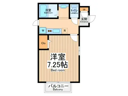 マルグリットA棟(1K/1階)の間取り写真