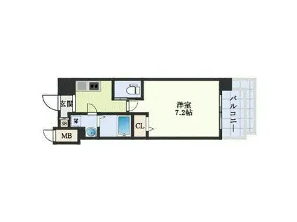 エグゼ難波西III(1K/8階)の間取り写真