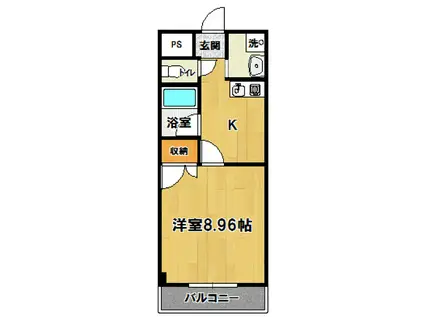 ソレイユ高野(1K/2階)の間取り写真