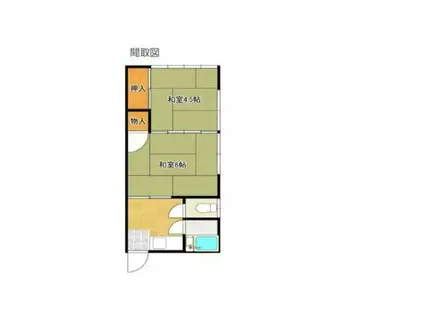 鈴木荘(2K/2階)の間取り写真