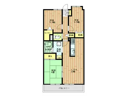 ロベリアヒルズ(3LDK/1階)の間取り写真