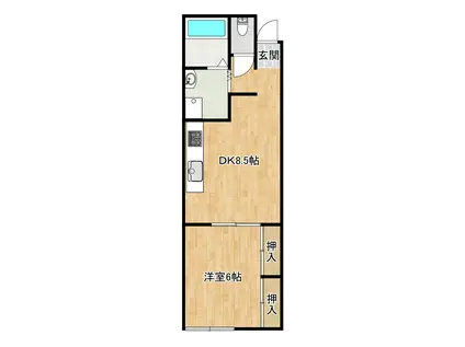 ハイツNR(1DK/1階)の間取り写真