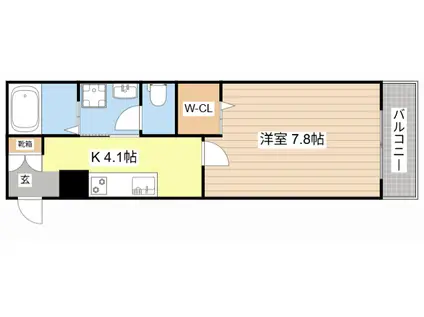 312T(1K/2階)の間取り写真