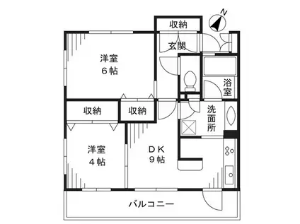 メゾン・ド・フレシュール(2DK/1階)の間取り写真
