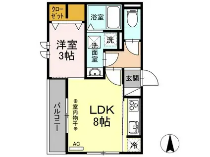 白山ガーデンプレイス(1LDK/1階)の間取り写真