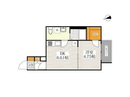 BRANCHE大橋(1DK/2階)の間取り写真