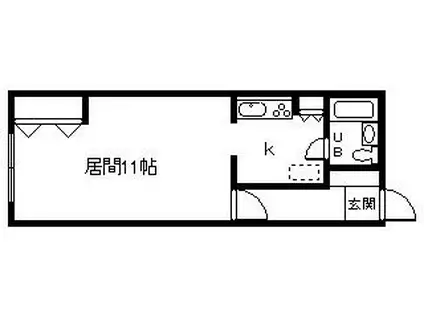 ベルエアーパレス滝川(ワンルーム/7階)の間取り写真