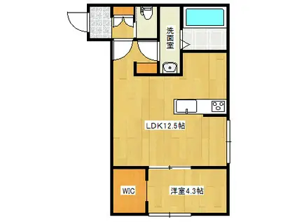 モナベルII(1LDK/2階)の間取り写真