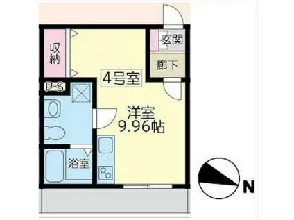 メリディアン鶴ヶ谷(ワンルーム/3階)の間取り写真