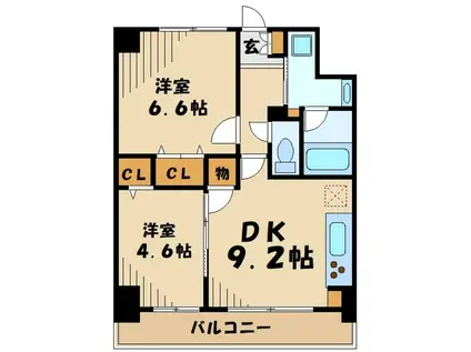 フェスティナレンテ(2DK/4階)の間取り写真