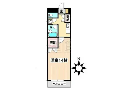 アーバンドエル荒田(1K/4階)の間取り写真