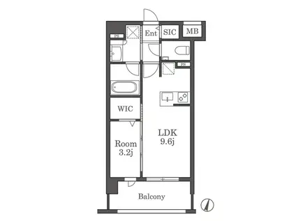 オープンレジデンシア大濠西(1LDK/4階)の間取り写真