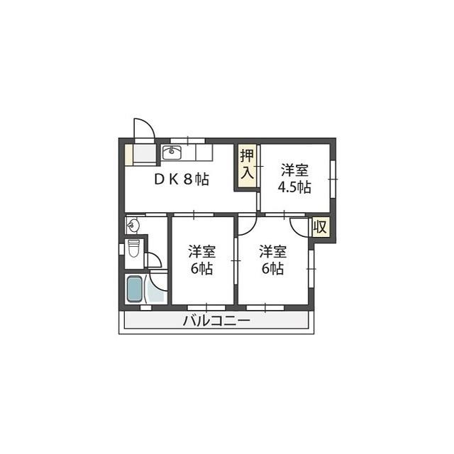 STEADY羽曳野(3DK/2階)の間取り写真