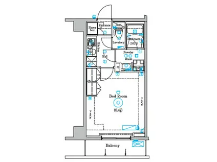 カームミナミIII(ワンルーム/1階)の間取り写真