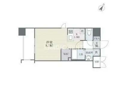 ザ・レジデンス博多(1K/2階)の間取り写真