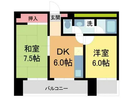 クオレッティD(1LDK/1階)の間取り写真