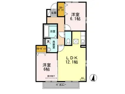 カスタリア菊川(ワンルーム/4階)の間取り写真