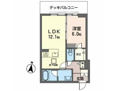 シャーメゾンFUJIMOTOII(1LDK/1階)の間取り写真