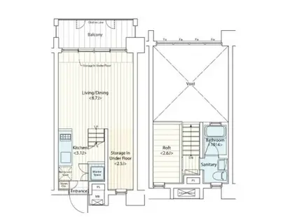 ドゥーエ新丸子(ワンルーム/4階)の間取り写真