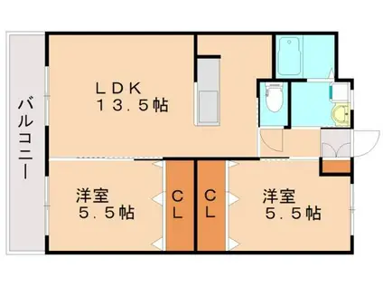 ユーミーウィンクルムII(2LDK/1階)の間取り写真