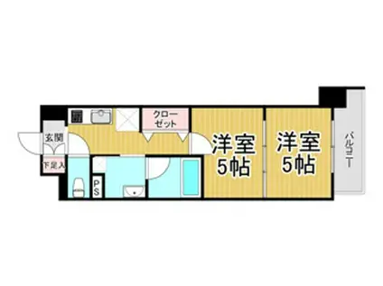 コンフォリア西宮(2K/1階)の間取り写真