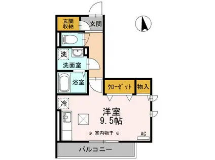 エスポア II(ワンルーム/1階)の間取り写真