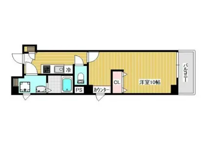 CIEL本町(1K/4階)の間取り写真