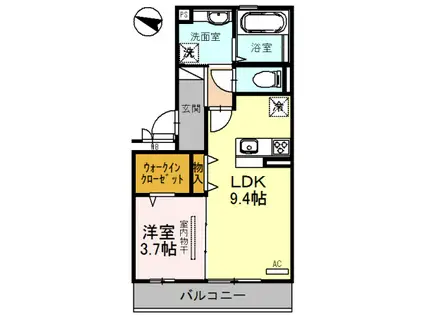 EXPO GARDEN(1LDK/2階)の間取り写真