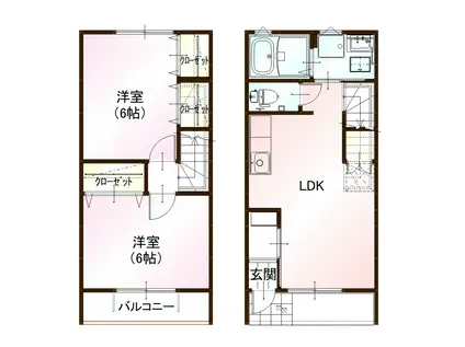 フォレスト矢越(2LDK/1階)の間取り写真