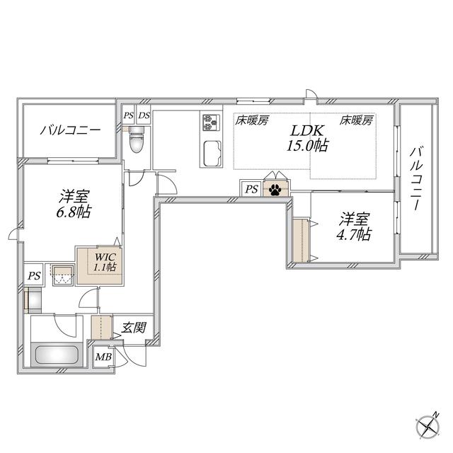 VICTOIRE 南流山(2LDK/2階)の間取り写真