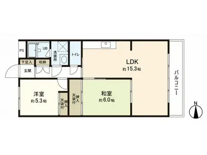 メゾンクミヂ(2LDK/1階)の間取り写真