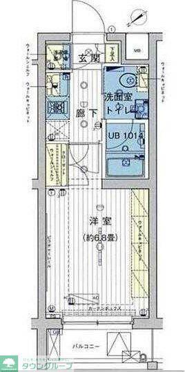 ブライズ上池台(1K/1階)の間取り写真