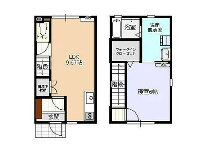 ビオラ上赤江A棟(1LDK/1階)の間取り写真