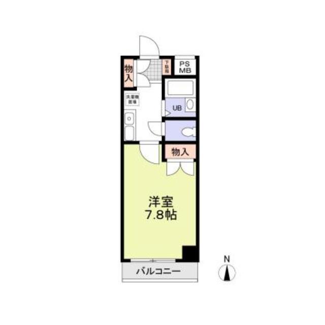 サンヒルズ藤ヶ丘(1K/4階)の間取り写真
