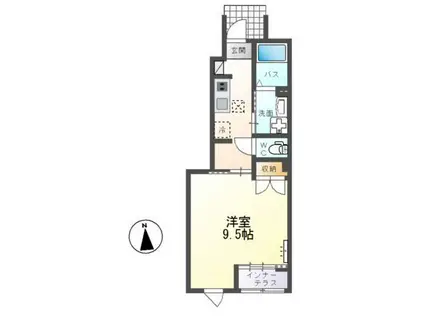 フロントアイランドI(1K/1階)の間取り写真