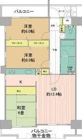 ダイアパレス樟葉(3LDK/5階)の間取り写真
