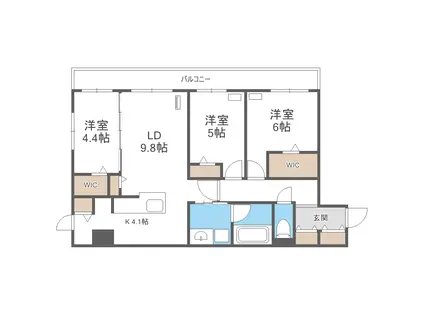 ガーデンクォーツ琴似(3LDK/3階)の間取り写真