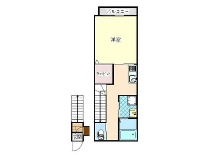 PEACE TALL D(1K/2階)の間取り写真