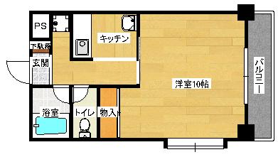 加島ビル(1K/3階)の間取り写真