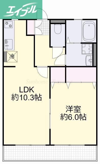 メゾン辰巳(1LDK/1階)の間取り写真