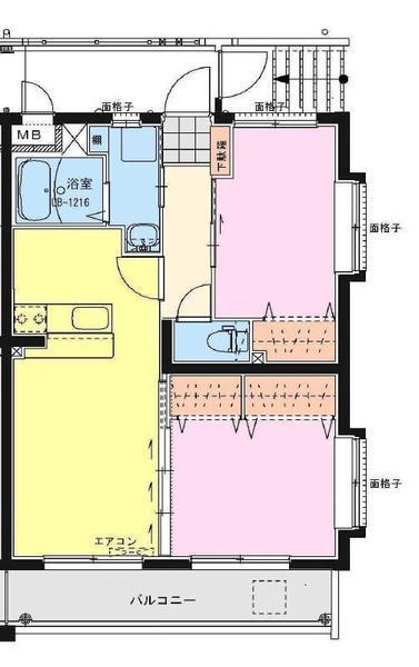 エアフォルクⅢ(2LDK/3階)の間取り写真