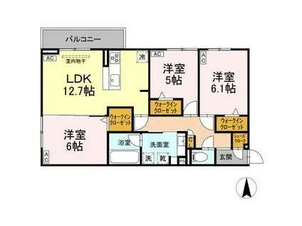 シャンドフルール(3LDK/2階)の間取り写真